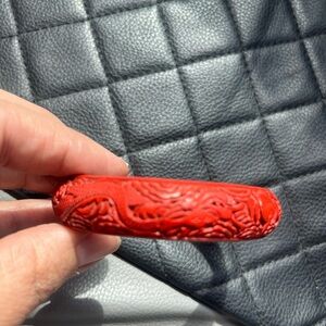 Red Carved Bangle Bracelet